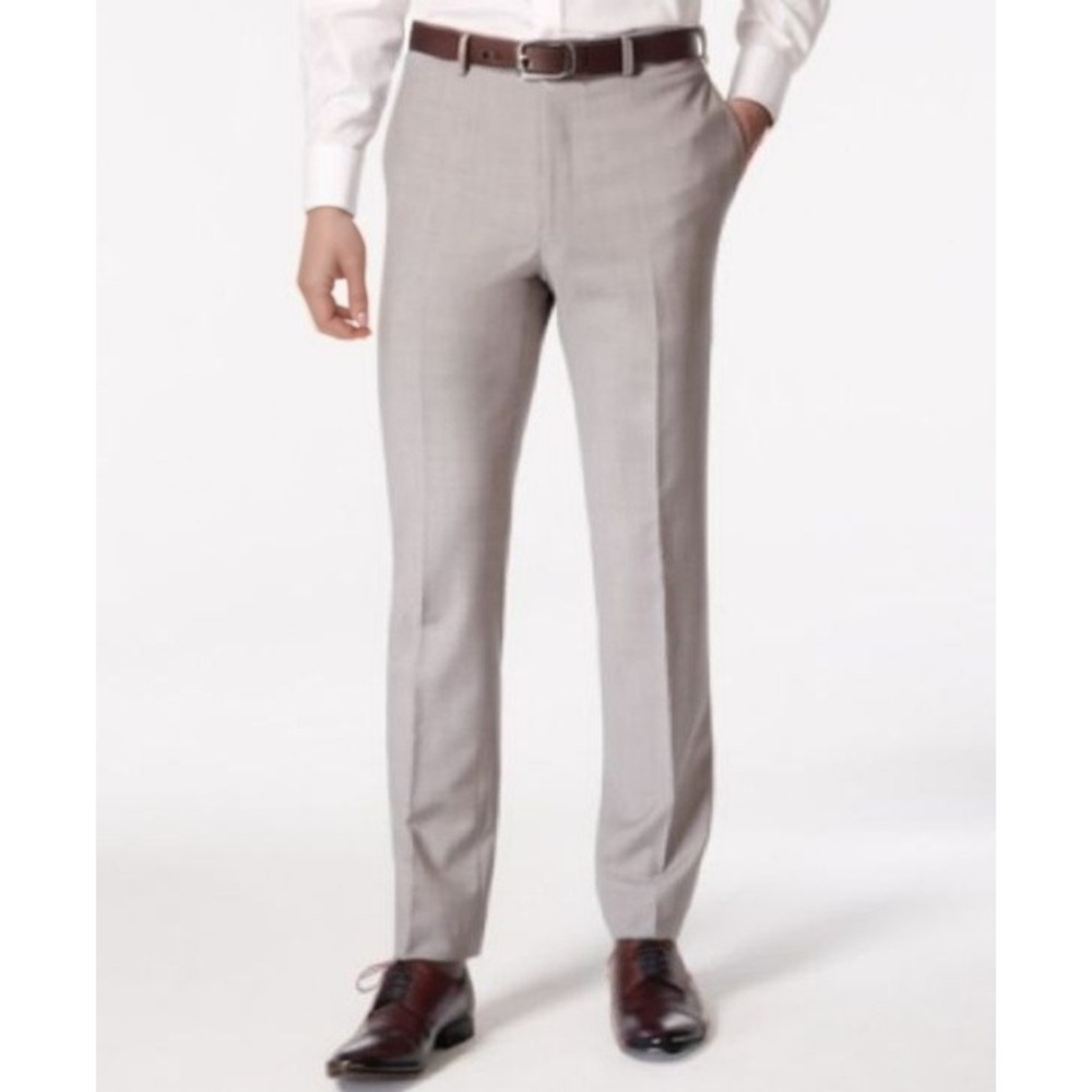 Calvin Klein Dress Pants Mens 42x30 Light Grey Jonathan Wool Quiet Luxury‎ Suit